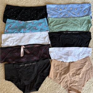 NEW NWT 10 pair Victoria’s Secret/Pink Panties Size: L